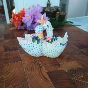 Double Duck / Goose Porcelain Dish with dots