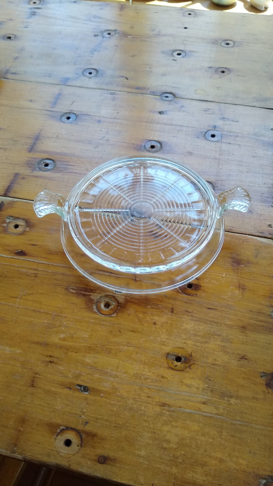 Vintage Fireking Clear Glass Trivet Hot Plate With Handles Etsy