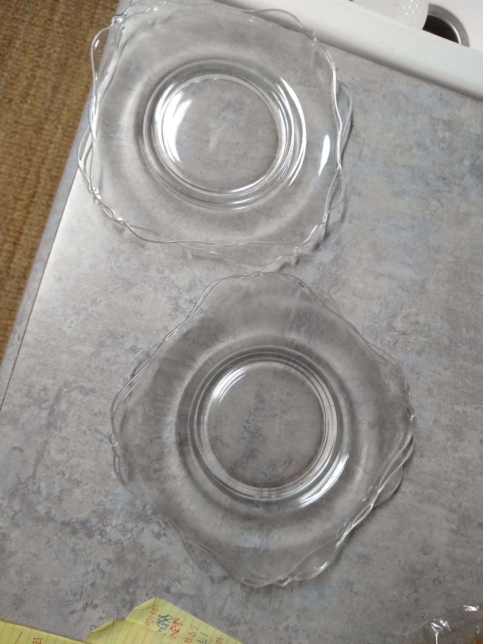 Set of 5 Clear Glass Square Plates Etsy