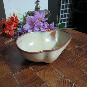 Frankoma Pottery Bowl Lazy Bones Serving Dish/bowl Desert Gold Brown Stoneware