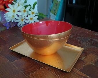 2 Takahashi lacquer bowls and a tray
