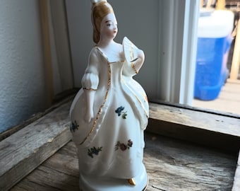 German "Oftriart" Porcelain Victorian Lady Figurine - Made in Germany - Marked - (6 inch