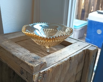 Jeannette Marigold Carnival Glass 3 Footed Bowl
