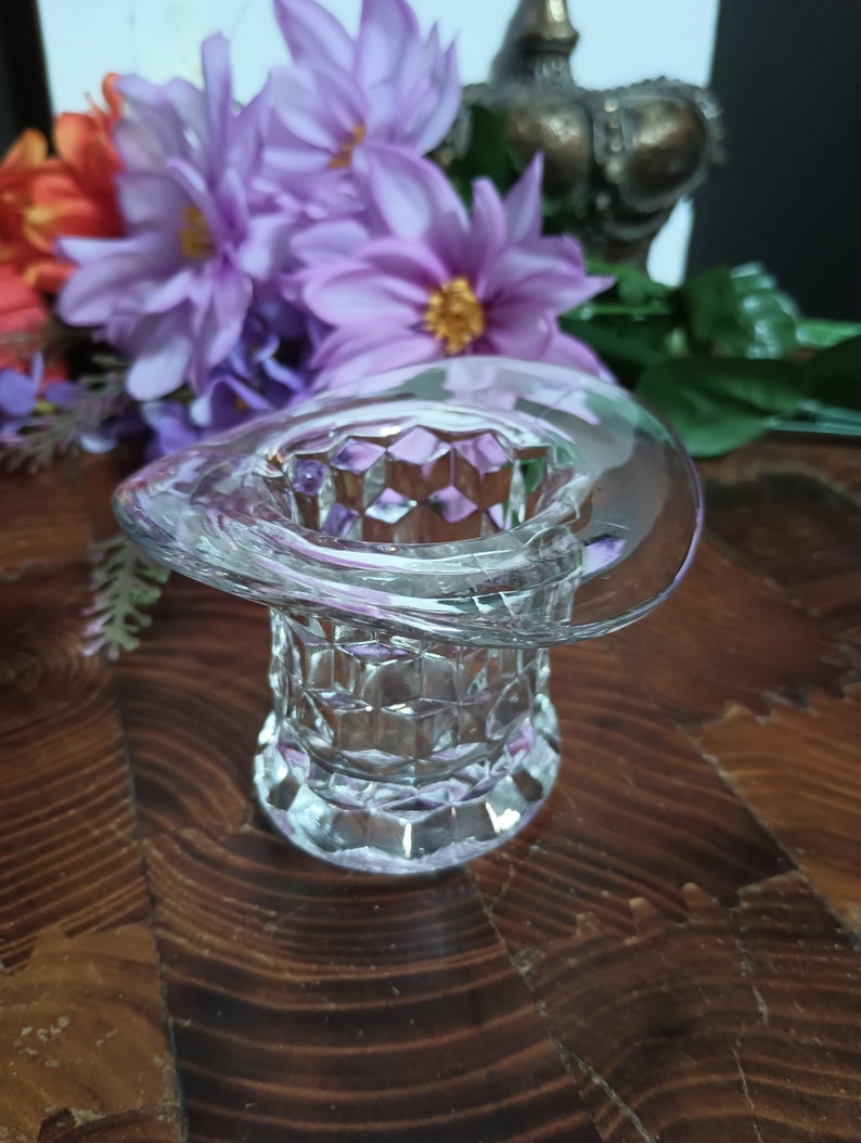 Fostoria Clear Glass Top Hat Toothpick Holder Etsy