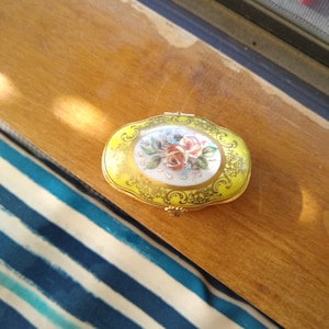 Porcelain de France oval hand painted trinket box