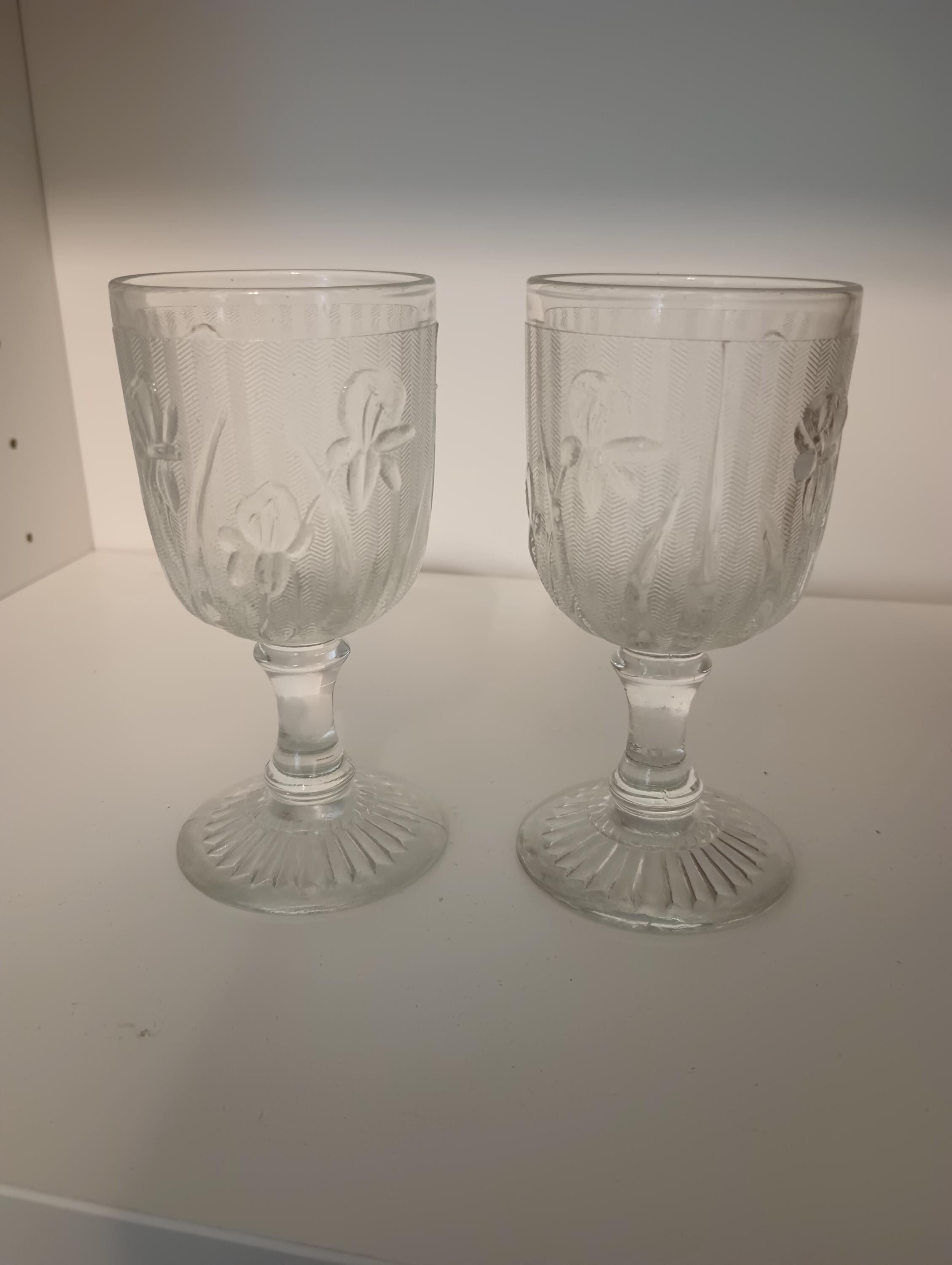 クリアランスDepression Glassディプレッションシャーベットグラス6