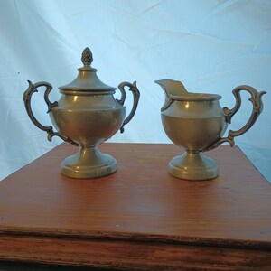 Metalars Peltro Stamped Pewter Sugar & Creamer
