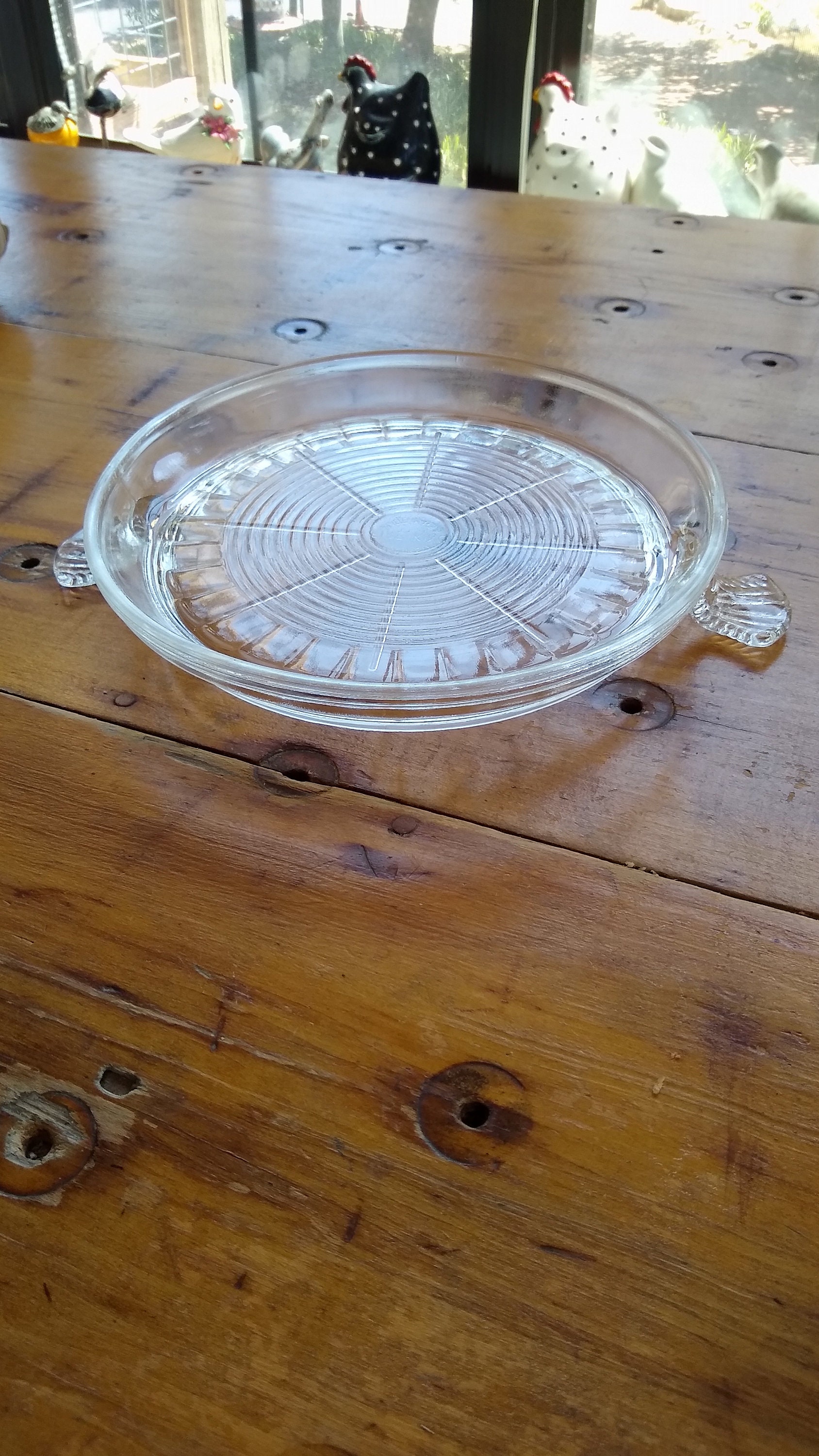 Vintage Fireking Clear Glass Trivet Hot Plate With Handles Etsy