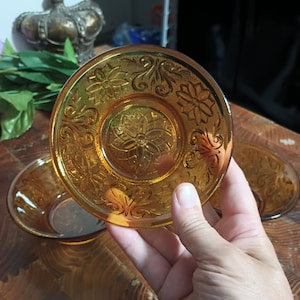 Vintage Amber Tiara Glass Berry Bowls