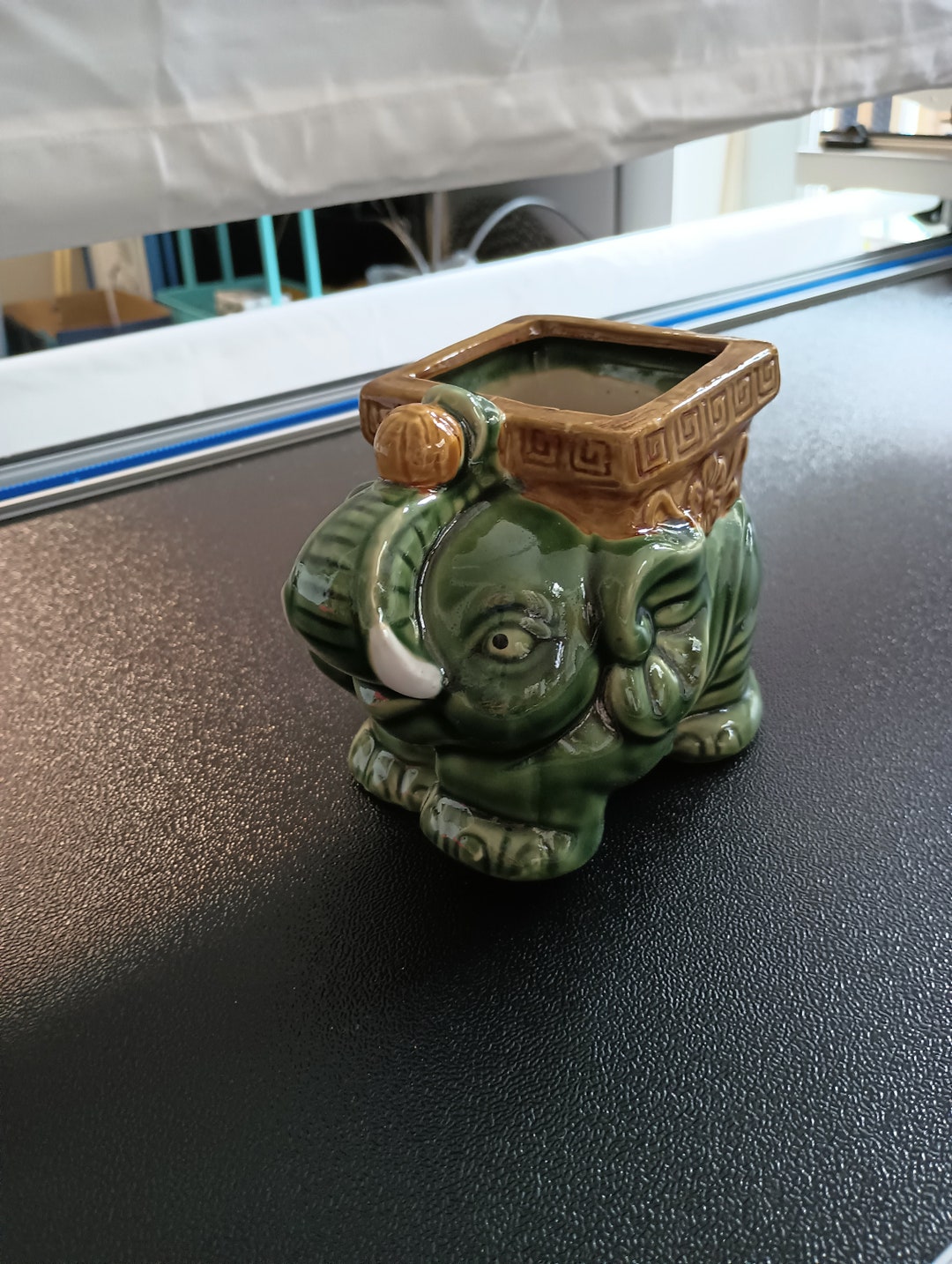 Elephant Planter Vase Green Ceramic 5 X 3.5 Vintage MCM Mid Century Etsy