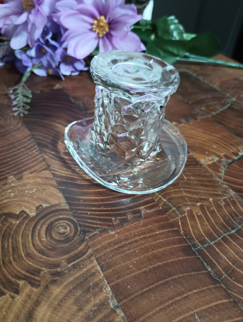 Fostoria Clear Glass Top Hat Toothpick Holder Etsy