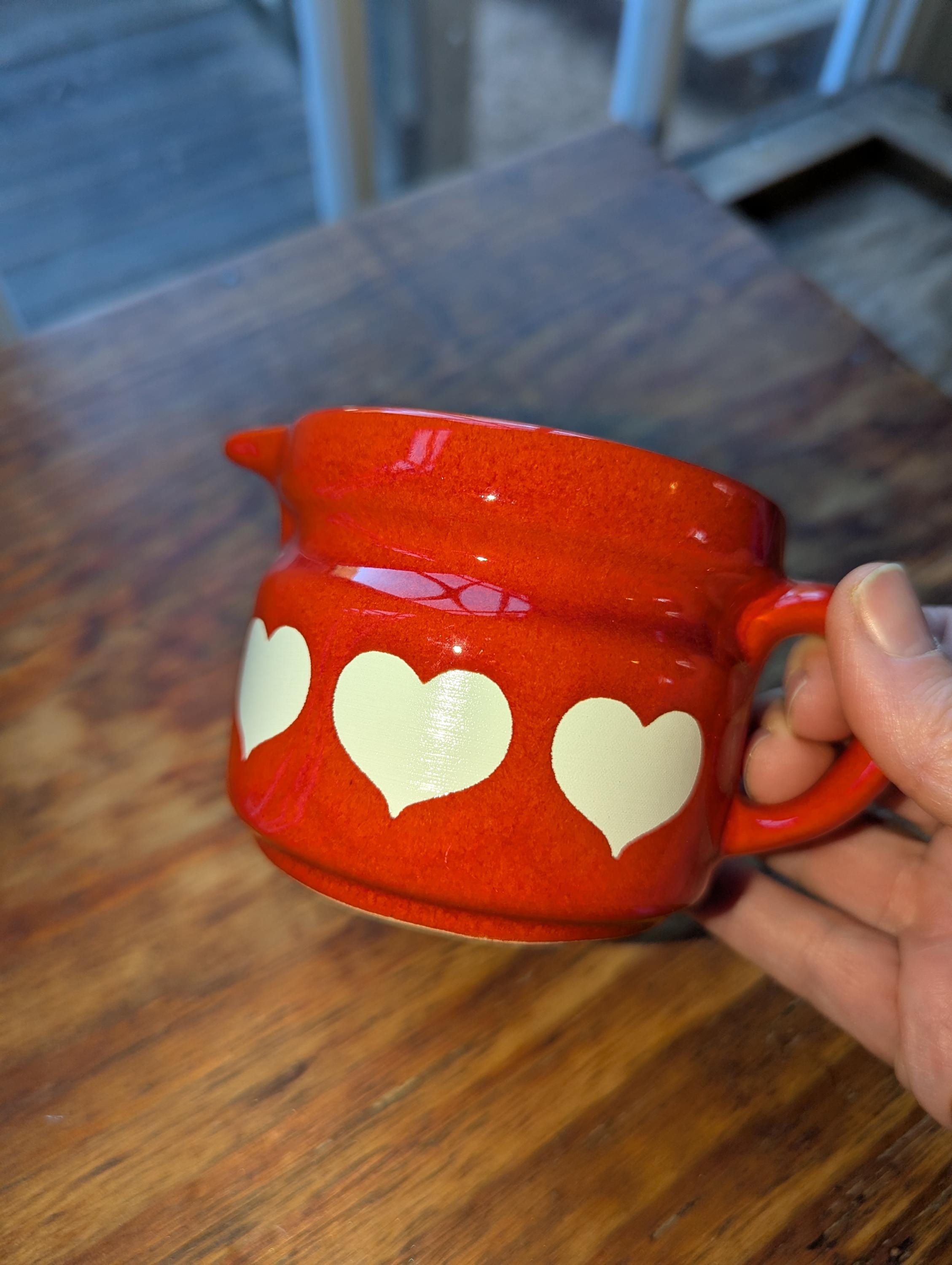 SOLD◆ファスナーチャーム  カフェ 家 赤 ハンドメイド  c2 Vintage 1960s German Waechtersbach Red Heart Creamer Jug - Etsy