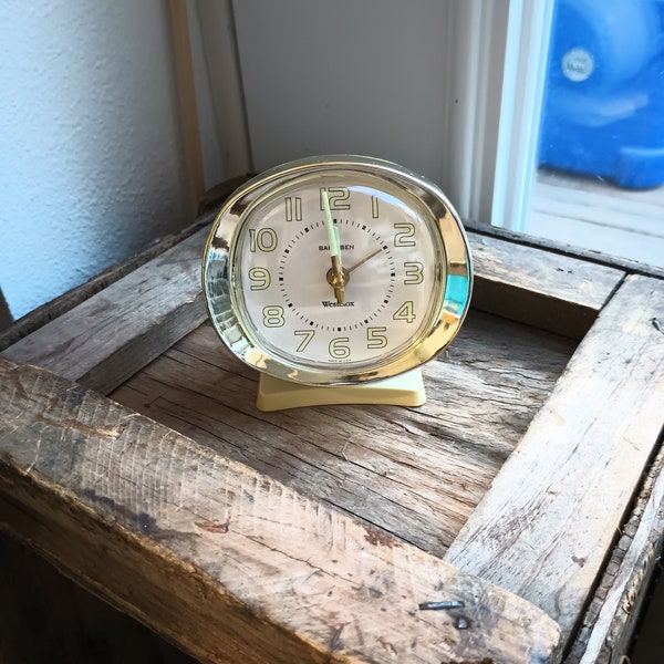 Vintage 1960's Baby Ben Westclox Plastic Alarm Clock Retro Home Décor