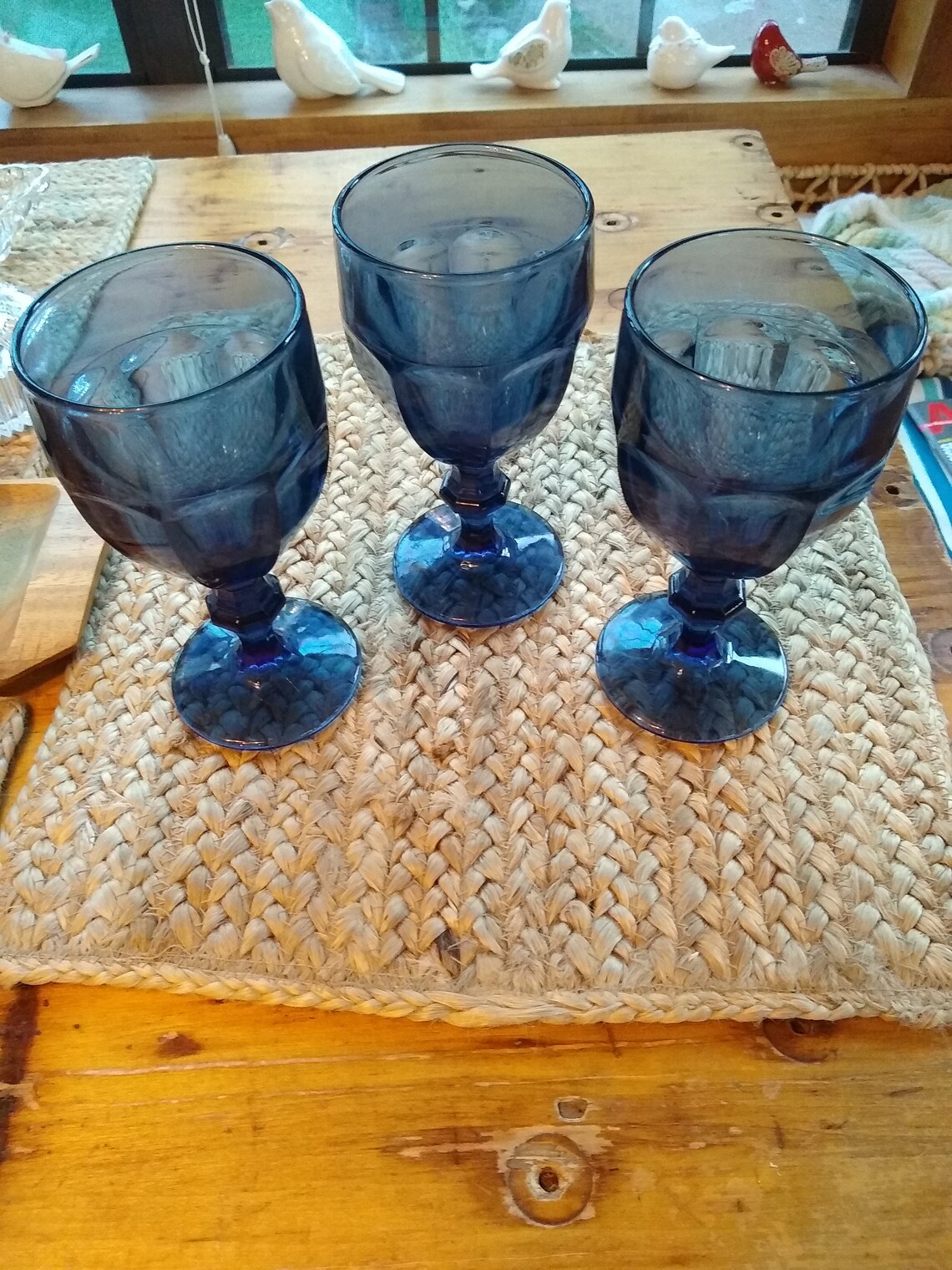 Vintage blue water goblets cobalt blue glasses 16 oz Libbey Etsy