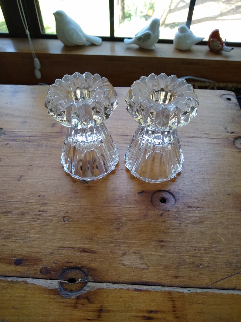 Studio Nova Candle Holders, Made in Japan, Lead Crystal, Sparta Pattern, Table Décor, Votive