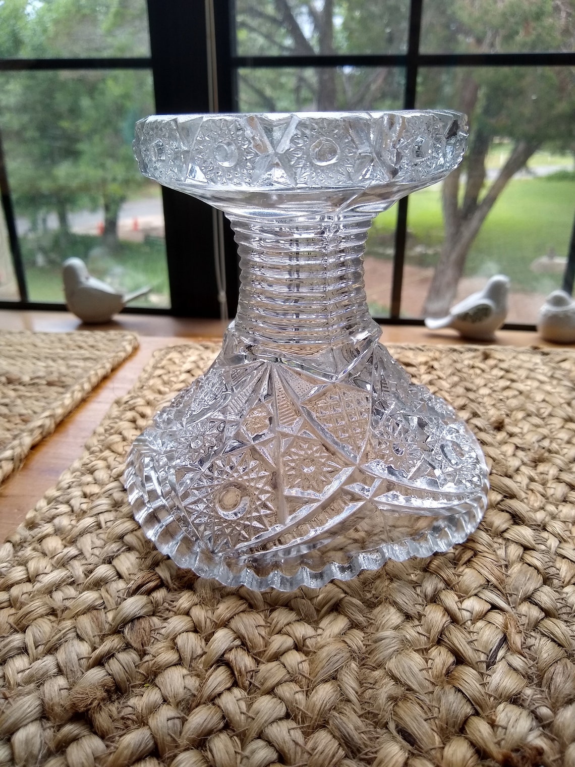Mckee Concord Punch Bowl Stand Crystal Glass Base Vintage Etsy