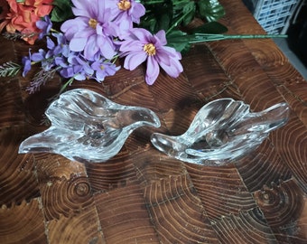 Set of 3 of Crystal Dove Candle Holders Bleikristall from Germany