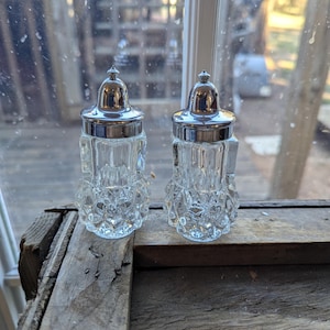 Indiana Glass Co. Diamond Point Salt and Pepper Shakers