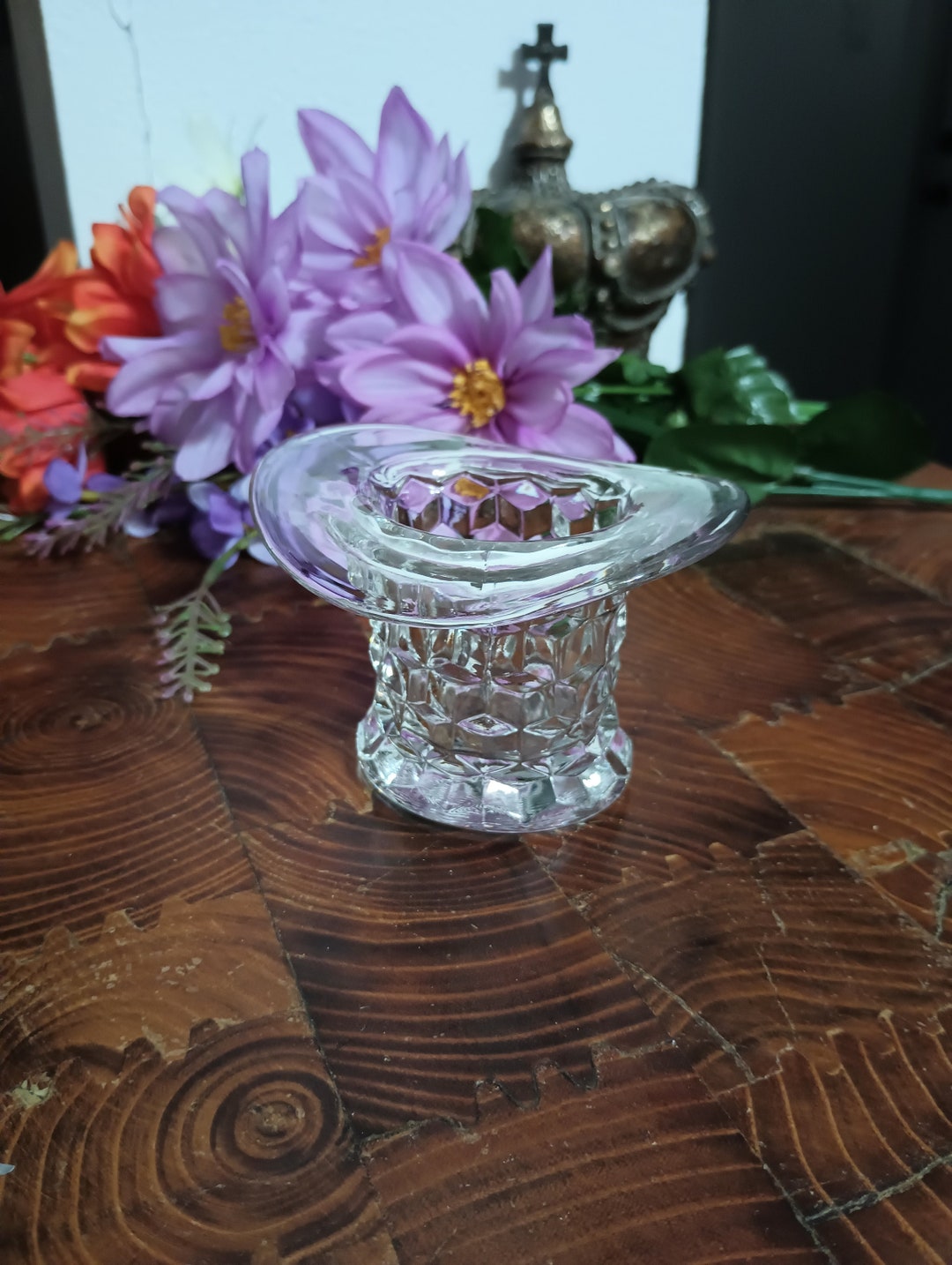 Fostoria Clear Glass Top Hat Toothpick Holder Etsy