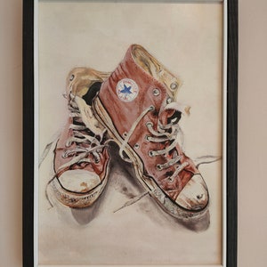 Brown Converse High-top Art Print (A4, A3)