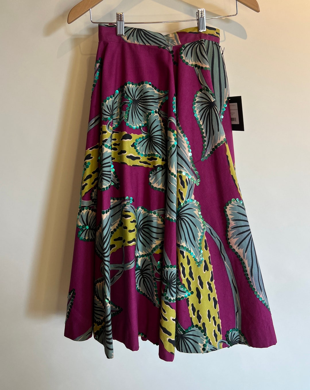Vintage Norma Kamali Full Skirt With Sequin Trimming Never Worn