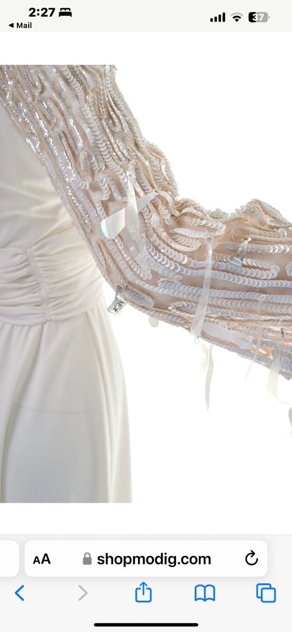 1970s Lilli Diamond Off White Vintage Dress Drop … - image 3