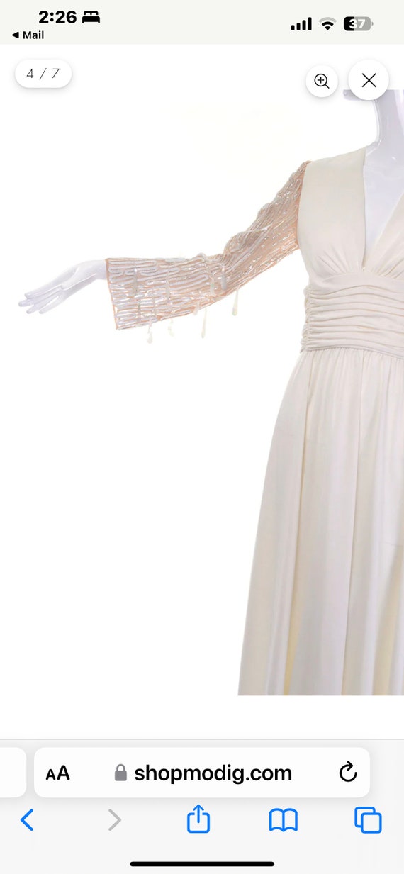 1970s Lilli Diamond Off White Vintage Dress Drop … - image 5