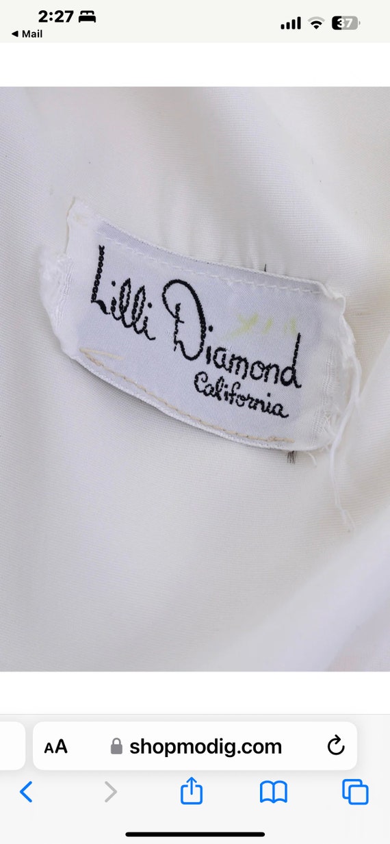 1970s Lilli Diamond Off White Vintage Dress Drop … - image 6