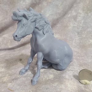 3D Resin Printed Sitting Pony Model Horse &quot;Flipper&quot;
