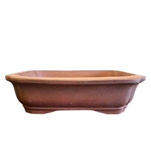 Unglazed Bonsai Pot | 210x160x60mm | Rectangle | Suitable for Indoor/Outdoor Bonsai Tree | Brown Bonsai Tray | Ceramic Garden Pot