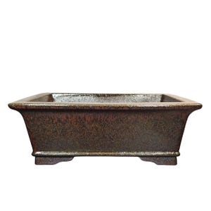 Handmade Bonsai Pot | Glazed Ceramic Garden Pot | 335x235x125mm | Rectangle | Suitable for Indoor/Outdoor Bonsai Tree | Bonsai Tray