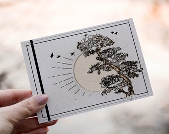 Bonsai Greetings Card | Soft-Touch Feel | A6 with an Envelope