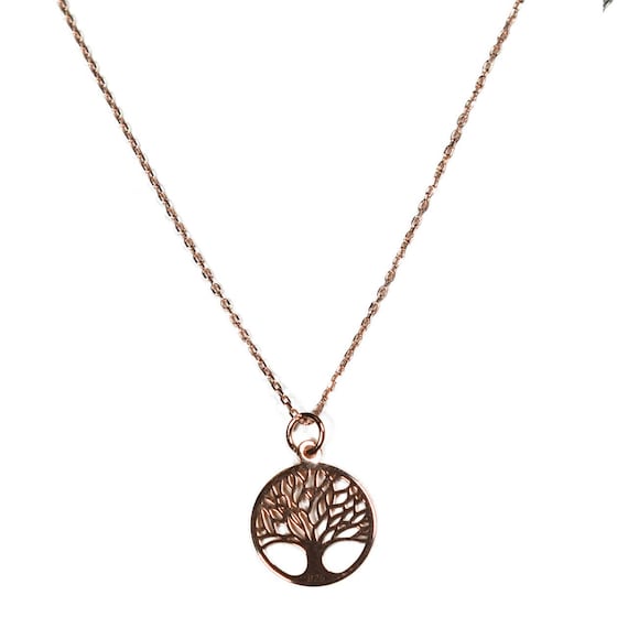 Collana Albero della Vita in Oro Rosa Ciondolo Albero Bonsai