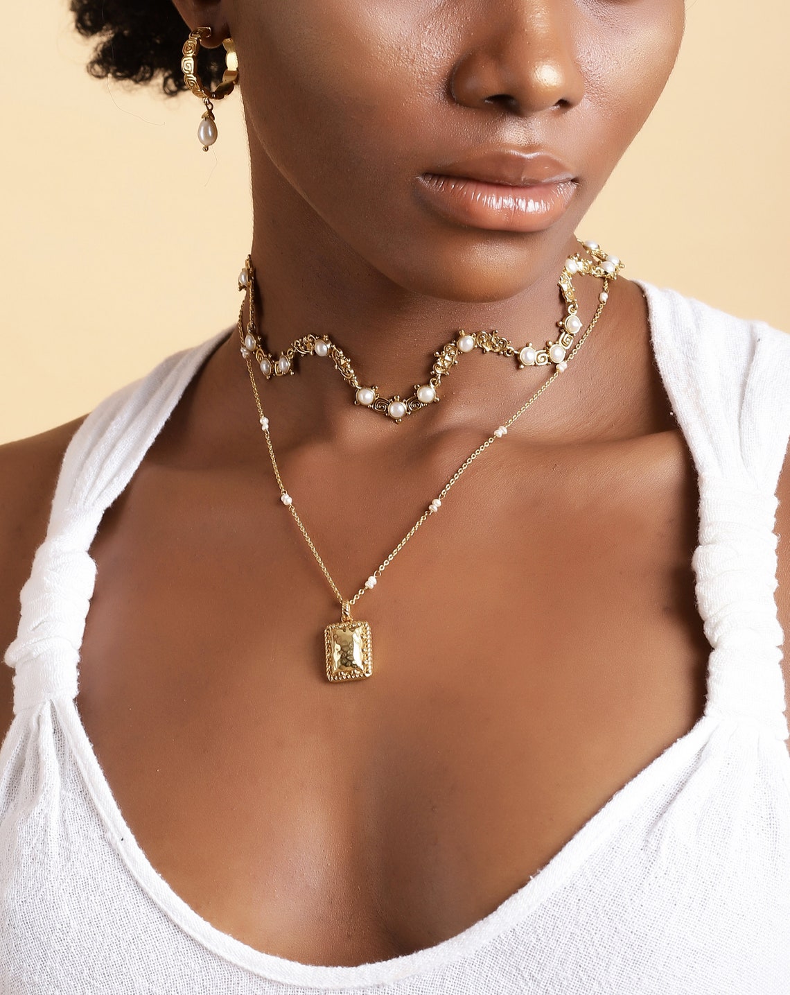 Statement Pearl Choker Fusion Indian Jewelry Indian Inspired Intricate