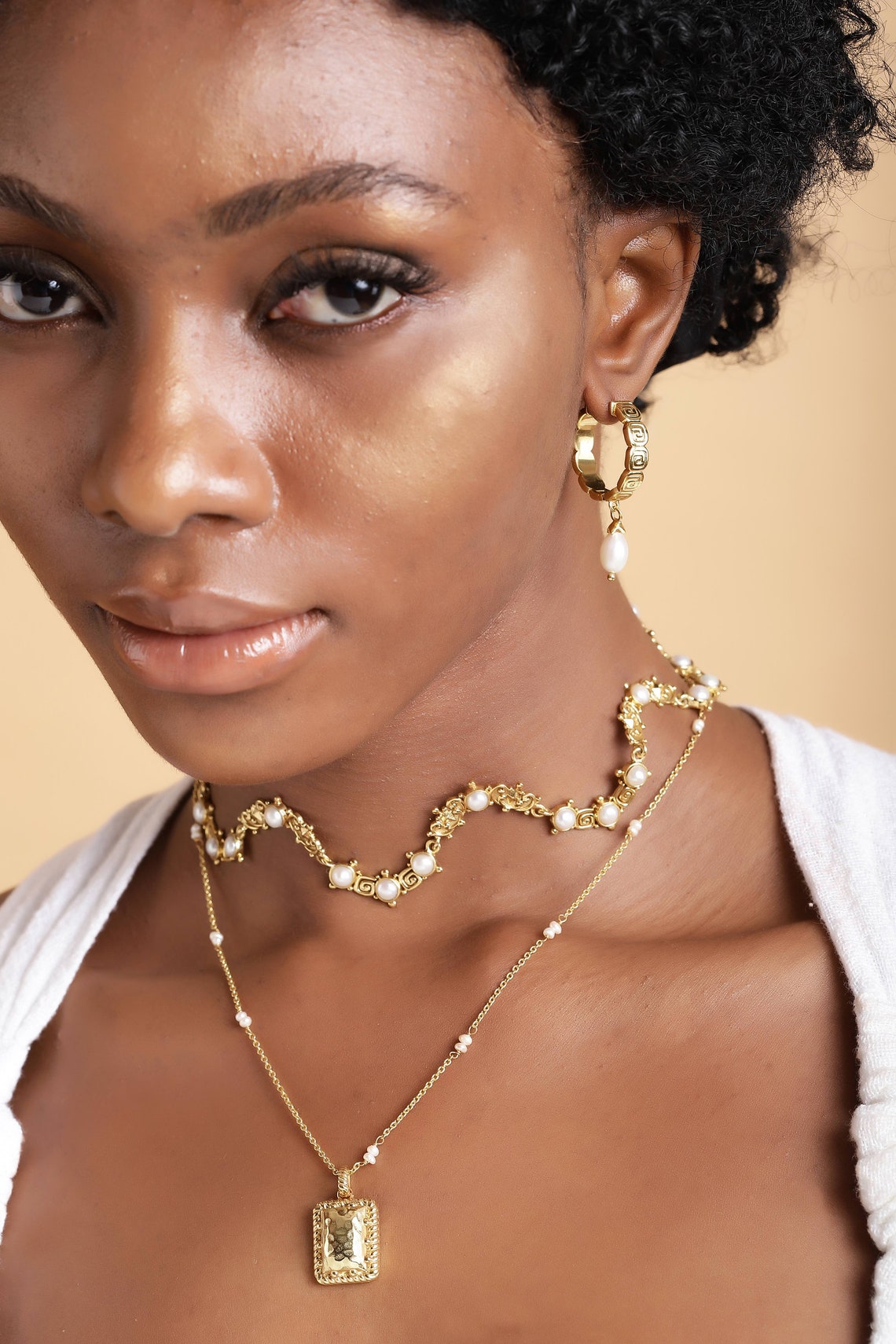 Statement Pearl Choker Fusion Indian Jewelry Indian Inspired Intricate