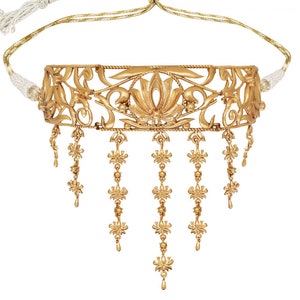 Gold Filigree Lotus Choker Necklace: Indian Inspired Statement Jewelry image 2