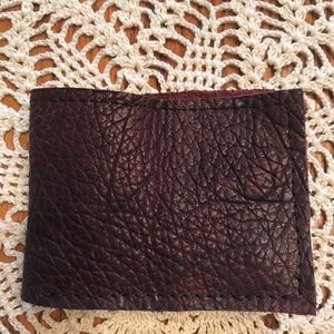 Handmade Custom Bison Leather men's small Wallet