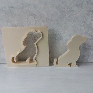Casting mold puppy kitten concrete casting mold cat 15-30 cm silhouette for casting a cat figure puppy dog dog bone image 5