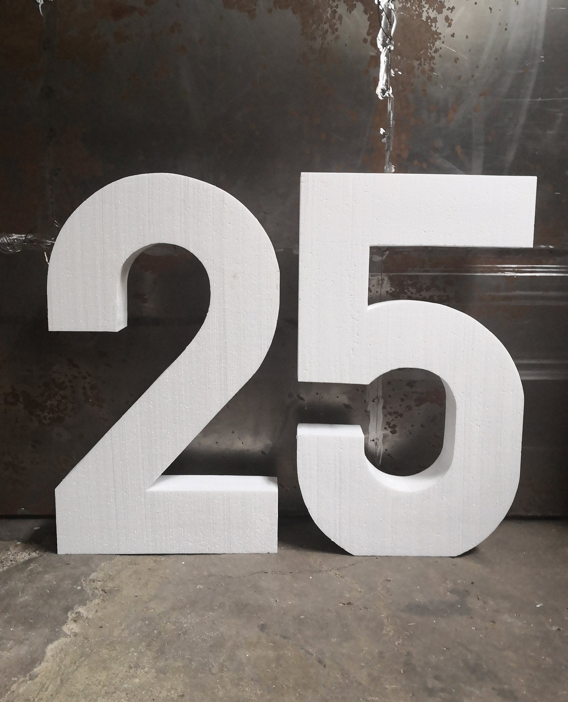 2 Stück 70x10 cm Styropor Zahlen Event Feier Buchstabe Freistehend von 00 bis 99