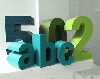 Letter, number, polystyrene logo, painted, colored, color selection, individually orderable