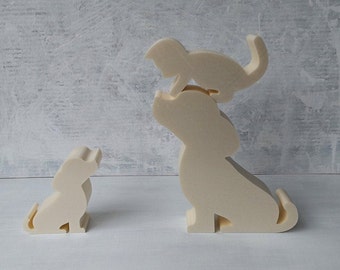 Casting mold puppy kitten concrete casting mold cat 15-30 cm silhouette for casting a cat figure puppy dog dog bone