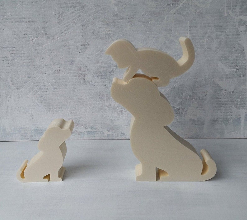 Casting mold puppy kitten concrete casting mold cat 15-30 cm silhouette for casting a cat figure puppy dog dog bone image 1