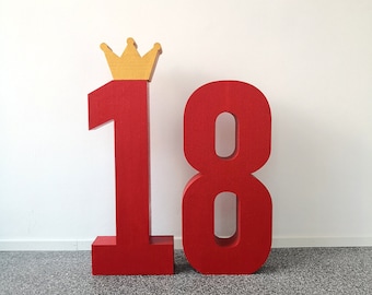 2 numbers 18th birthday Styrofoam number number Styrofoam Freestanding letters Styrofoam letters colored color