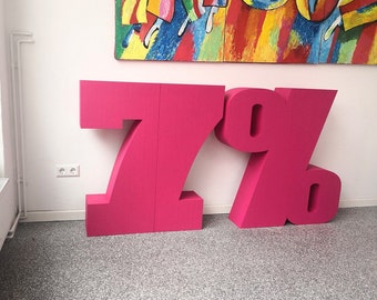 3D letters made of styrofoam number painted colored color color selection birthday event individually orderable letter