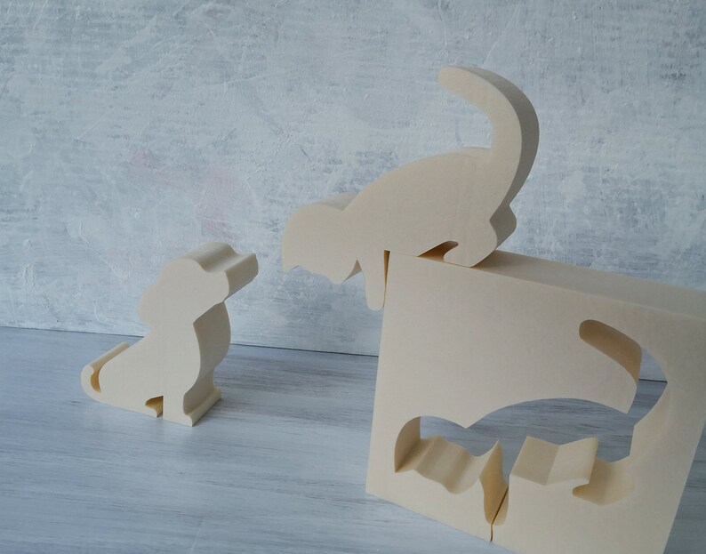 Casting mold puppy kitten concrete casting mold cat 15-30 cm silhouette for casting a cat figure puppy dog dog bone image 4