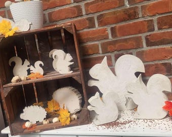 Concrete casting mold hedgehog squirrel acorn casting mold for concrete autumn decoration & garden decoration DIY decoration oak tree mushroom