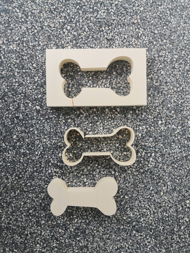 Casting mold puppy kitten concrete casting mold cat 15-30 cm silhouette for casting a cat figure puppy dog dog bone 25x4 cm-X-Fach