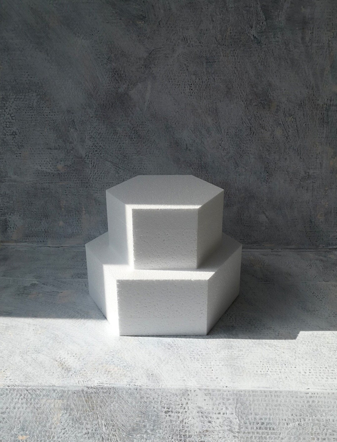 Styrofoam Hexagon From Ø15x10 Cm Hexagonal Dummy Pedestal Etsy UK