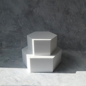 Styrofoam hexagon from Ø15x10 cm hexagonal dummy pedestal blank wedding cake cake decoration competition cake create show cake