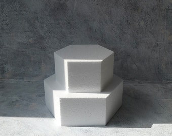 Styrofoam hexagon from Ø15x10 cm hexagonal dummy pedestal blank wedding cake cake decoration competition cake create show cake